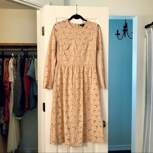 H&M Midi Blush Lace Dress
